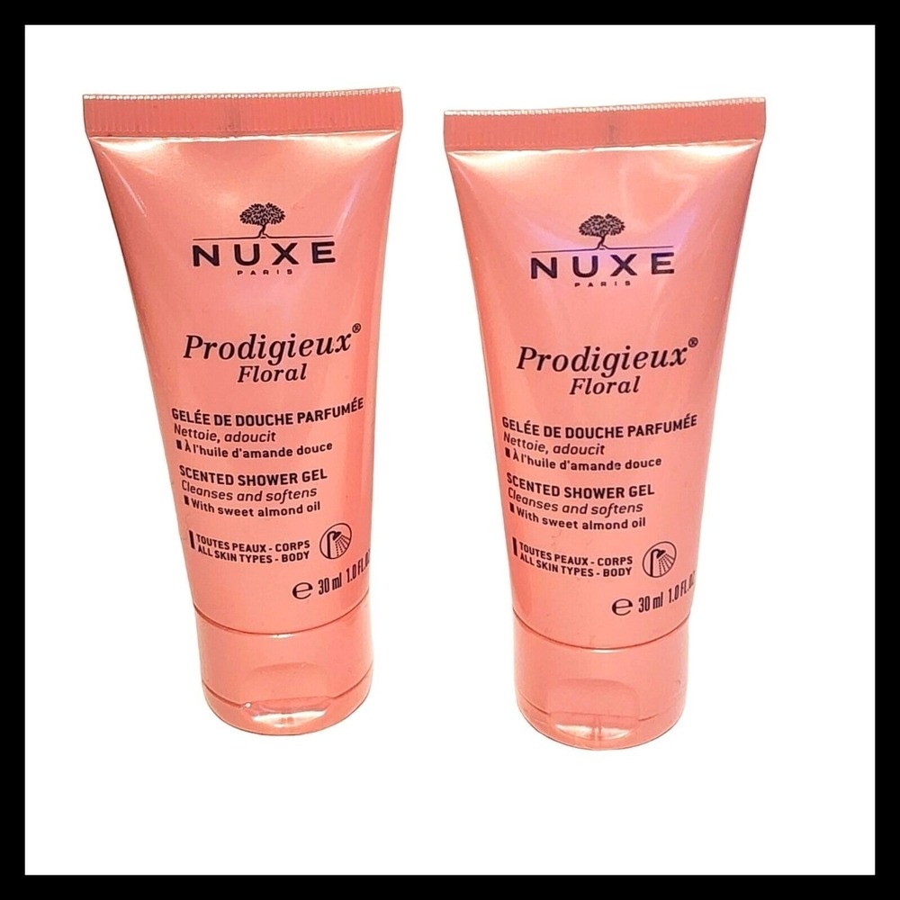 2 x Nuxe Prodigieux Floral Scented Shower Gel 1.0 fl.oz. 30 ml. each Cleanses‎